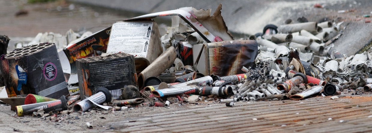 Oudjaar, afgestoken vuurwerk